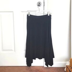 Women's black, cotton, medium, midi skirt